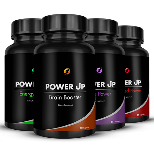 PowerUp Brain Booster, PowerUp Energy Elixir, PowerUp Prime Power & PowerUp Prolonged Power